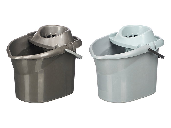 Arte Regal Seau de Nettoyage 13L Plastique Gris Anthracite 29x29x37cm (Set de 12)