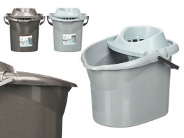 Arte Regal Seau de Nettoyage 13L Plastique Gris Anthracite 29x29x37cm (Set de 12)