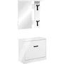 Vestiaire d'entrée Limone blanc avec miroir et rangements