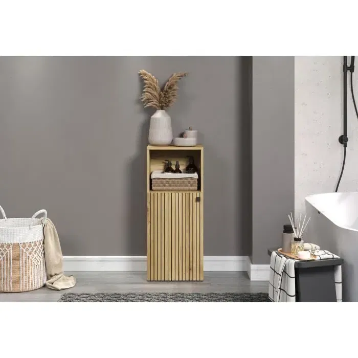 PureBliss Armoire de Salle de Bain et Salon Décor en Chêne - Sans Éclairage - Pour Rangement et Décoration