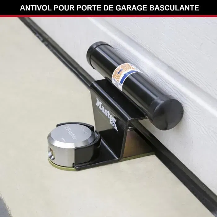 Master Lock Kit Antivol pour Porte de Garage Basculante 1488EURDAT - Barre de Sécurité et Cadenas Acier - Cylindre 6 Goupilles, Certifié Sold Secure