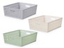 Kipit Boîte de Rangement Extensible 38x12x33cm Plastique Beige Gris Vert 12L - Assortiment Aléatoire (Set de 12)