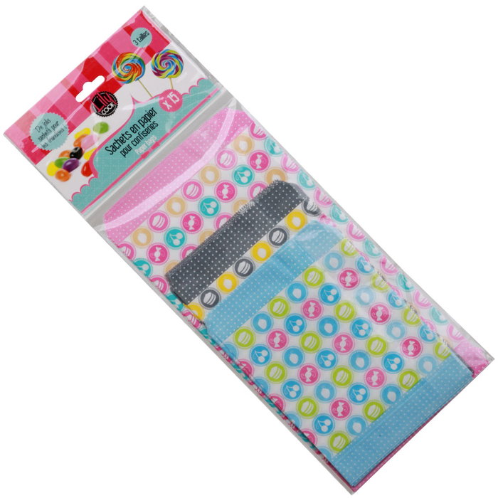 Lily Cook Lot de 15 sacs en papier en 3 tailles et couleurs Lily Cook Lot de 15 sacs en papier en 3 tailles et couleurs