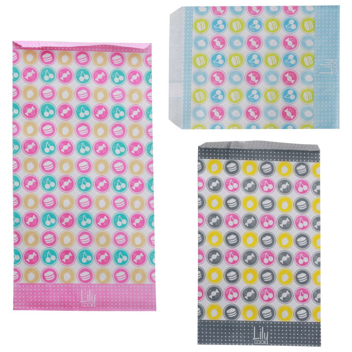 Lily Cook Lot de 15 sacs en papier en 3 tailles et couleurs Lily Cook Lot de 15 sacs en papier en 3 tailles et couleurs