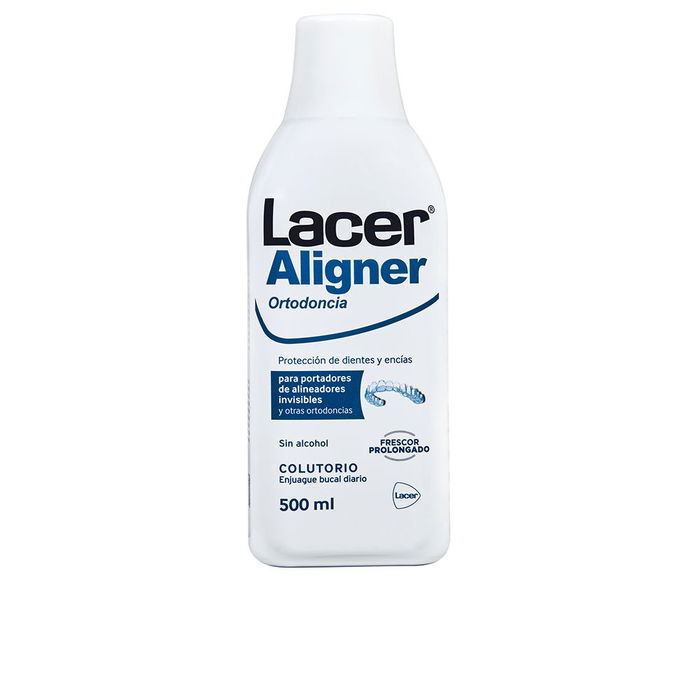 Lacer Aligner Bain de bouche pour aligneurs et appareils orthodontiques, protection de l'émail et des gencives, fraîcheur longue durée, sans alcool, 500 ml Lacer Aligner Bain de bouche pour aligneurs et appareils orthodontiques, protection de l'émail et des gencives, fraîcheur longue durée, sans alcool, 500 ml