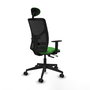 Piqueras Y Crespo Chaise de bureau Motilla, Vert et Noir, Mécanisme Sincro/Traslack