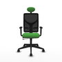 Piqueras Y Crespo Chaise de bureau Motilla, Vert et Noir, Mécanisme Sincro/Traslack