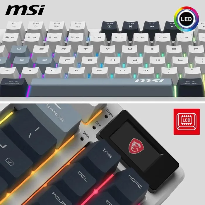 MSI FORGE GK600 TKL Wireless clavier gamer sans fil switches mécaniques linéaires RGB blanc