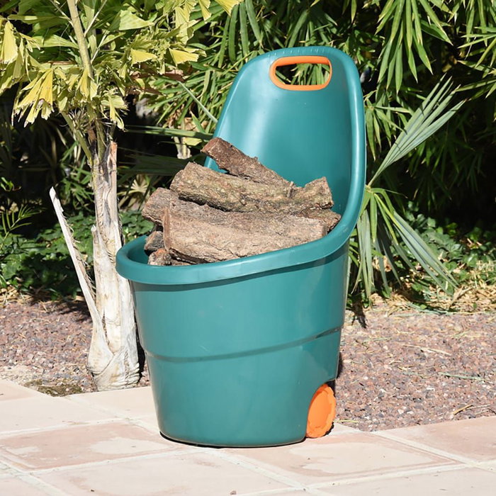 Faura Chariot de jardin vert 68 l, 53 x 57 x 88,5 cm