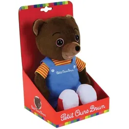 Jemini Peluche Petit Ours Brun 32 cm - Compagnon en polyester doux pour enfant dès 12 mois, lavable à 30°C