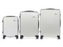Arte Regal Set 3 Valises ABS Gris Clair 49x76x30 cm + Moyen 67x45x26 cm + Petit 57x38x23 cm