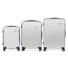ARTE REGAL Set de 3 valises Liston ABS Gris clair