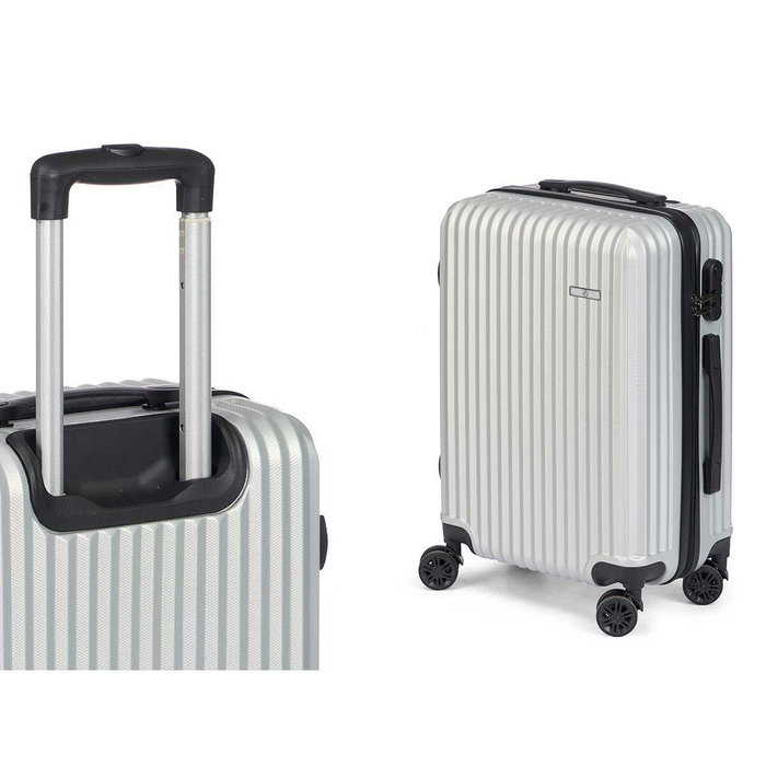 ARTE REGAL Set de 3 valises Liston ABS Gris clair