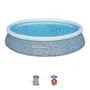 Bestway Piscine Gonflable Ronde Fast Set 396 x 84 cm - Kit avec Pompe de Filtration et Cartouche - Volume 7340 L