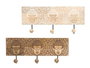 Giftdecor Percha Triple Bolas Budda, assorti couleurs, 38x16x5 cm, bois et métal, blanc et naturel (Set de 6)