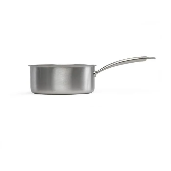 Livoo Casserole inox Triply 18 cm avec couvercle - Acier inoxydable 18/10 - Compatible induction et four - Fabriquée en France - MEP160