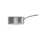 Livoo Casserole inox Triply 18 cm avec couvercle - Acier inoxydable 18/10 - Compatible induction et four - Fabriquée en France - MEP160