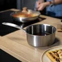 Livoo Casserole inox Triply 18 cm avec couvercle - Acier inoxydable 18/10 - Compatible induction et four - Fabriquée en France - MEP160