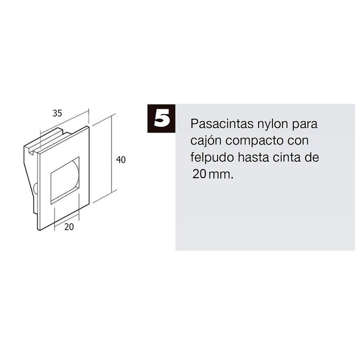 WOLFPACK LINEA PROFESIONAL Guide sangle pour volet compact blanc en métal WOLFPACK LINEA PROFESIONAL Guide sangle pour volet compact blanc en métal