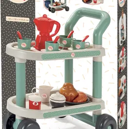 Ecoiffier - Desserte de petit-déjeuner - 22 accessoires pour enfant - Jouet dès 18 mois - Cafetière, tasses, viennoiseries