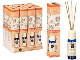 Acorde Mikado 50 ml avec tiges - Huile parfumée linge propre - Dimensions 5 x 25 x 5 cm (Set de 24)