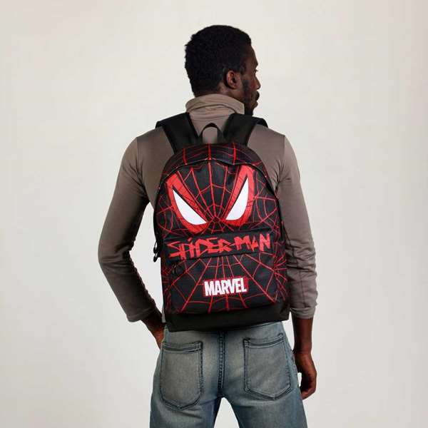 HS FAN 2.2 Sac à dos urbain Spiderman Vision, 31 x 18 x 44 cm, compartiment principal, matériau Ripstop résistant, sac à trolley