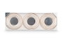 Giftdecor Set de 3 Miroirs Ronds Ondulation Blanc Doré 77x3x26 cm (Set de 8)