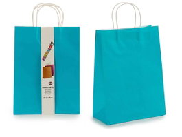 Pincello Lot de 2 sacs en papier grand format bleu 25 x 11 x 42 cm (Set de 48)