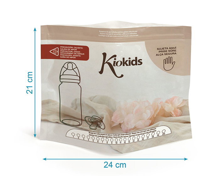 KioKids Sacs de stérilisation pour micro-ondes (Lot de 6)