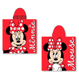 DISNEY Poncho de bain Minnie en coton - 100% coton - 320 gsm - Dimensions 55 x 100 cm