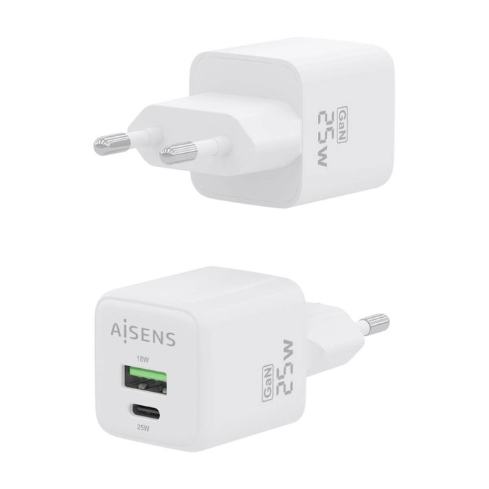 Chargeur mural Aisens ASCH-25W2P014-W Blanc Multicouleur 25 W