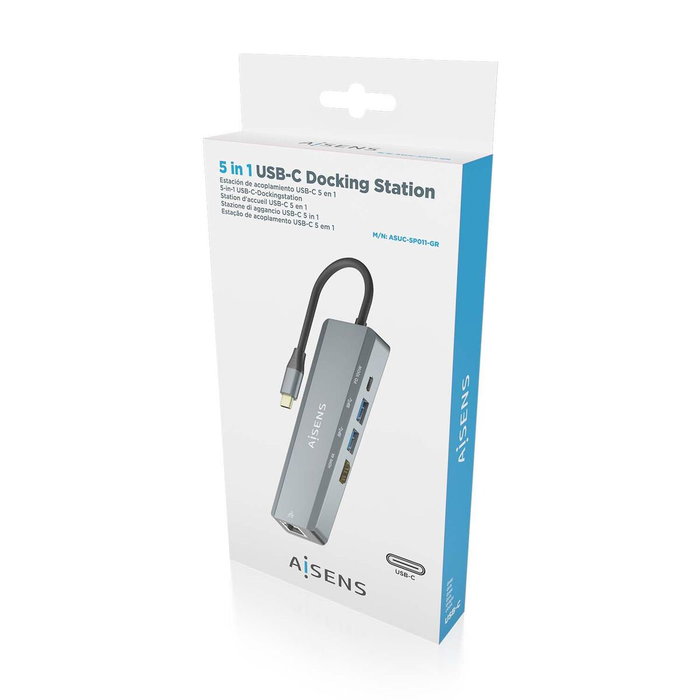 Hub USB Aisens ASUC-5P011-GR Gris Multicouleur 100 W Hub USB Aisens ASUC-5P011-GR Gris Multicouleur 100 W