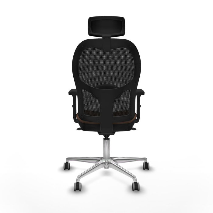 Piqueras y Crespo Chaise de Bureau avec Appui-tête Jorquera 2D086G2 Noir Brun foncé