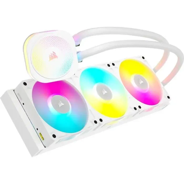 Corsair iCUE LINK TITAN 360 RX - Kit de Watercooling pour PC avec LED RGB - Blanc