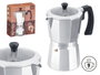 Kinvara Cafetière à Expresso Aluminium 9 Tasses avec Couvercle Transparent 18x21x11 cm (360 ml) (Set de 6)