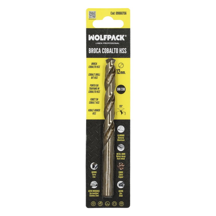 WOLFPACK LINEA PROFESIONAL Mèche en cobalt HSS cylindrique 12,0 mm WOLFPACK LINEA PROFESIONAL Mèche en cobalt HSS cylindrique 12,0 mm