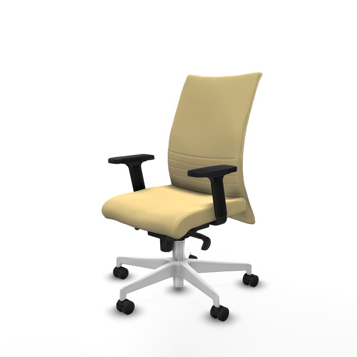 Piqueras Y Crespo Chaise de bureau Albacete avec mécanisme Synchro, Similicuir Crème