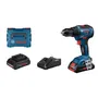 Bosch Professional Perceuse-visseuse sans fil 18V GSR, couple 55 Nm, 1750 tr/min, mandrin métallique 13 mm, avec 2 batteries ProCore 4.0Ah et L-BOXX - Réf. 06019H5204