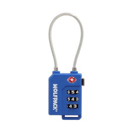 WOLFPACK LINEA PROFESIONAL Cadenas de bagages TSA à 3 chiffres avec câble noir