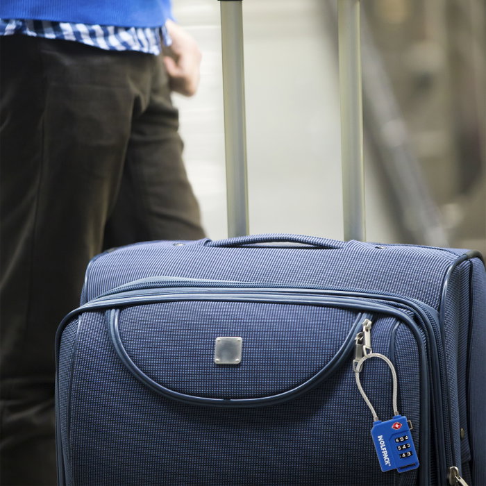 WOLFPACK LINEA PROFESIONAL Cadenas de bagages TSA à 3 chiffres avec câble noir