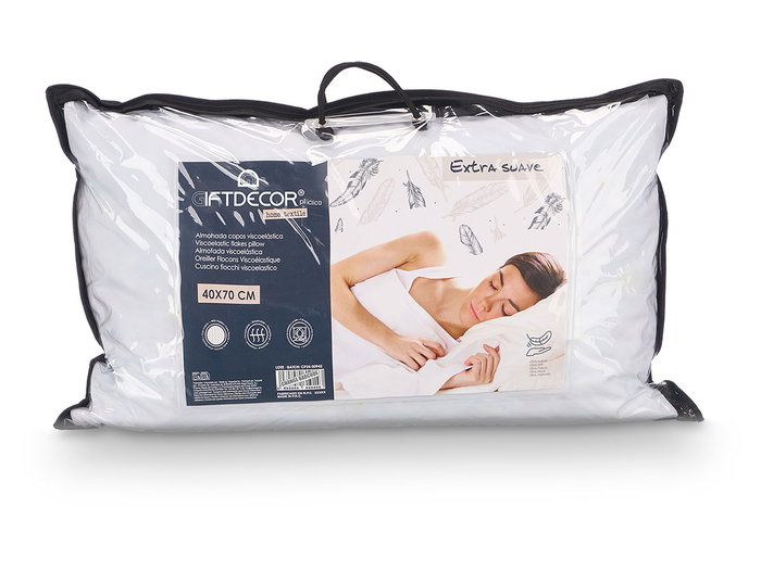GIFTDECOR Oreiller à copeaux viscoélastiques extrasuave Blanco 40x70cm, lot de 6