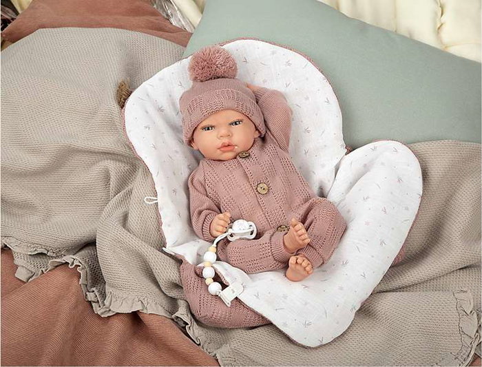 Muñecas Arias - Poupée reborn Elba Rose avec sac de couchage, 40 cm, jouet pour enfants à partir de 36 mois