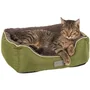 Kerbl Corbeille Samuel pour chien et chat, coussin réversible lavable, tissu respirant, gris, 50 x 40 x 15 cm