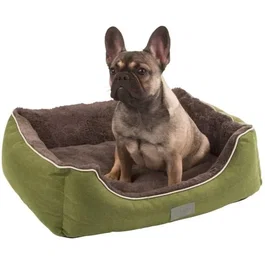 Kerbl Corbeille Samuel pour chien et chat, coussin réversible lavable, tissu respirant, gris, 50 x 40 x 15 cm