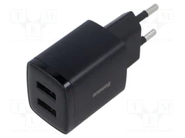 BASEUS Chargeur USB noir avec 2 ports USB A