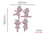 Misskuty Lot de 4 emporte-pièces fins ZAG motifs ballerines enfant