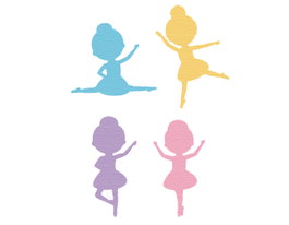 Misskuty Lot de 4 emporte-pièces fins ZAG motifs ballerines enfant