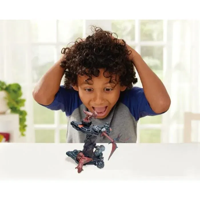 Epoch Games Jurassic World Volcano Quake - Jeu d'équilibre et d'adresse familial avec dinosaures et dé - Pour enfants et adultes