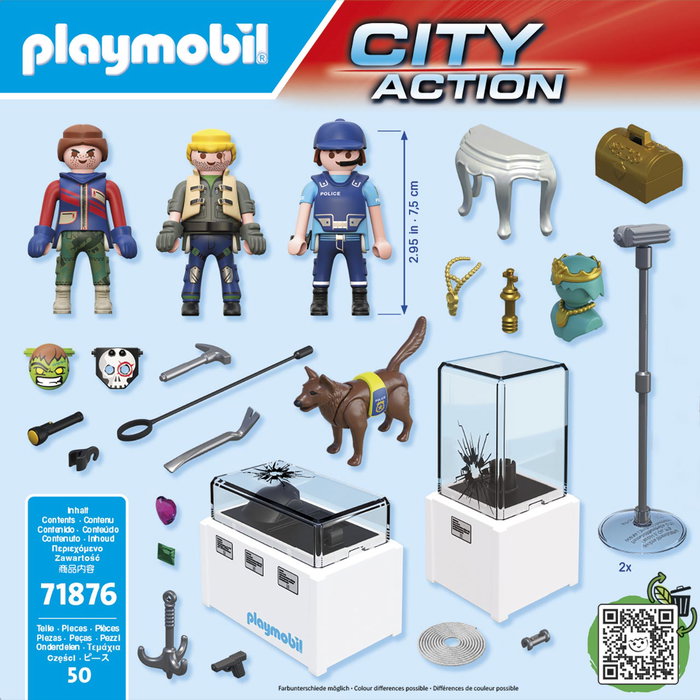 Playmobil Arrestation de cambrioleurs au musée, Les policiers, 50 pièces