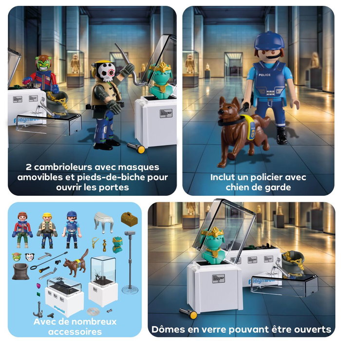 Playmobil Arrestation de cambrioleurs au musée, Les policiers, 50 pièces